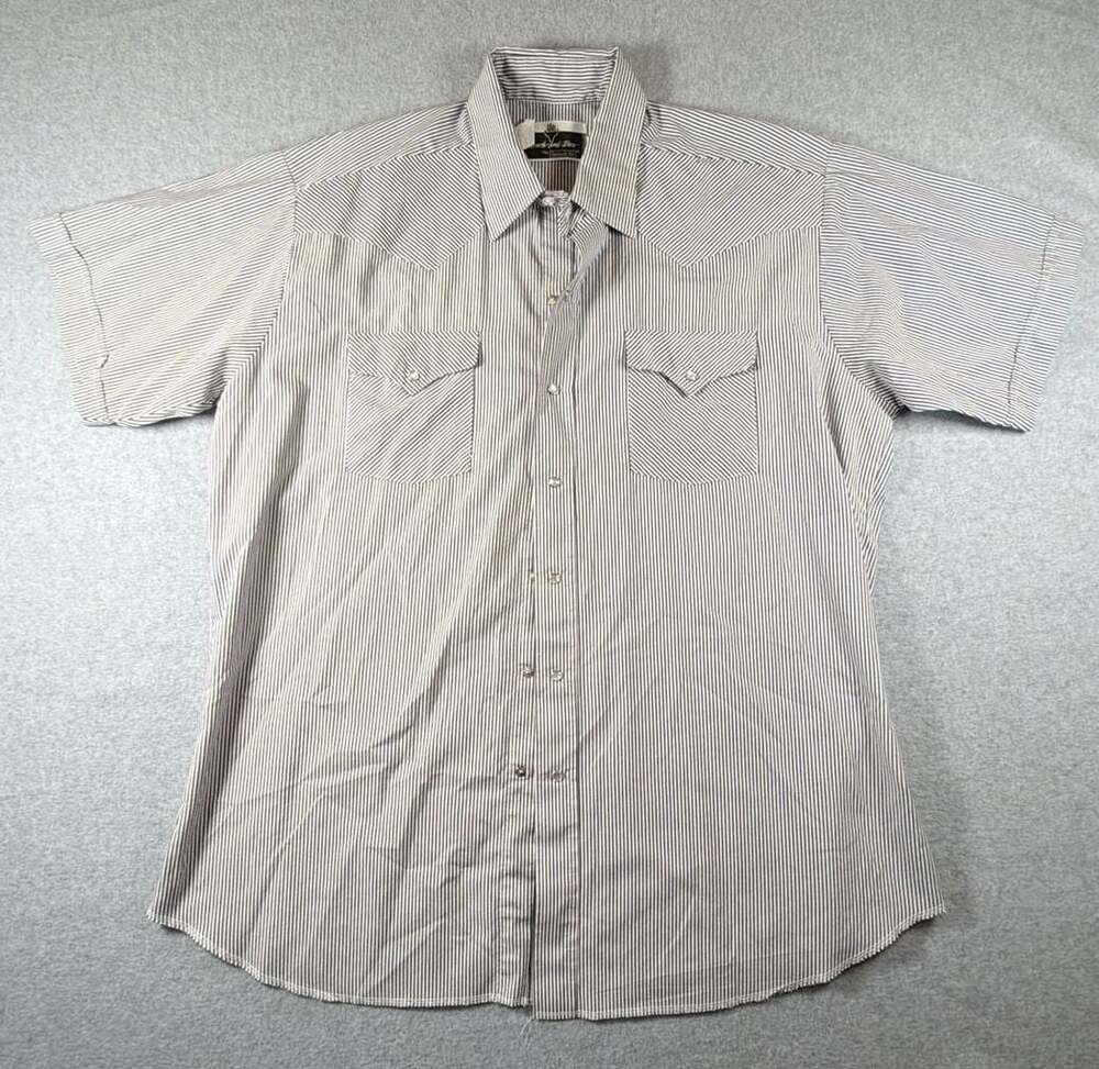Ranch and Town Short Sleeve Striped Western Snap Shirt